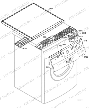 Взрыв-схема стиральной машины Aeg Electrolux L55845 - Схема узла Command panel 037